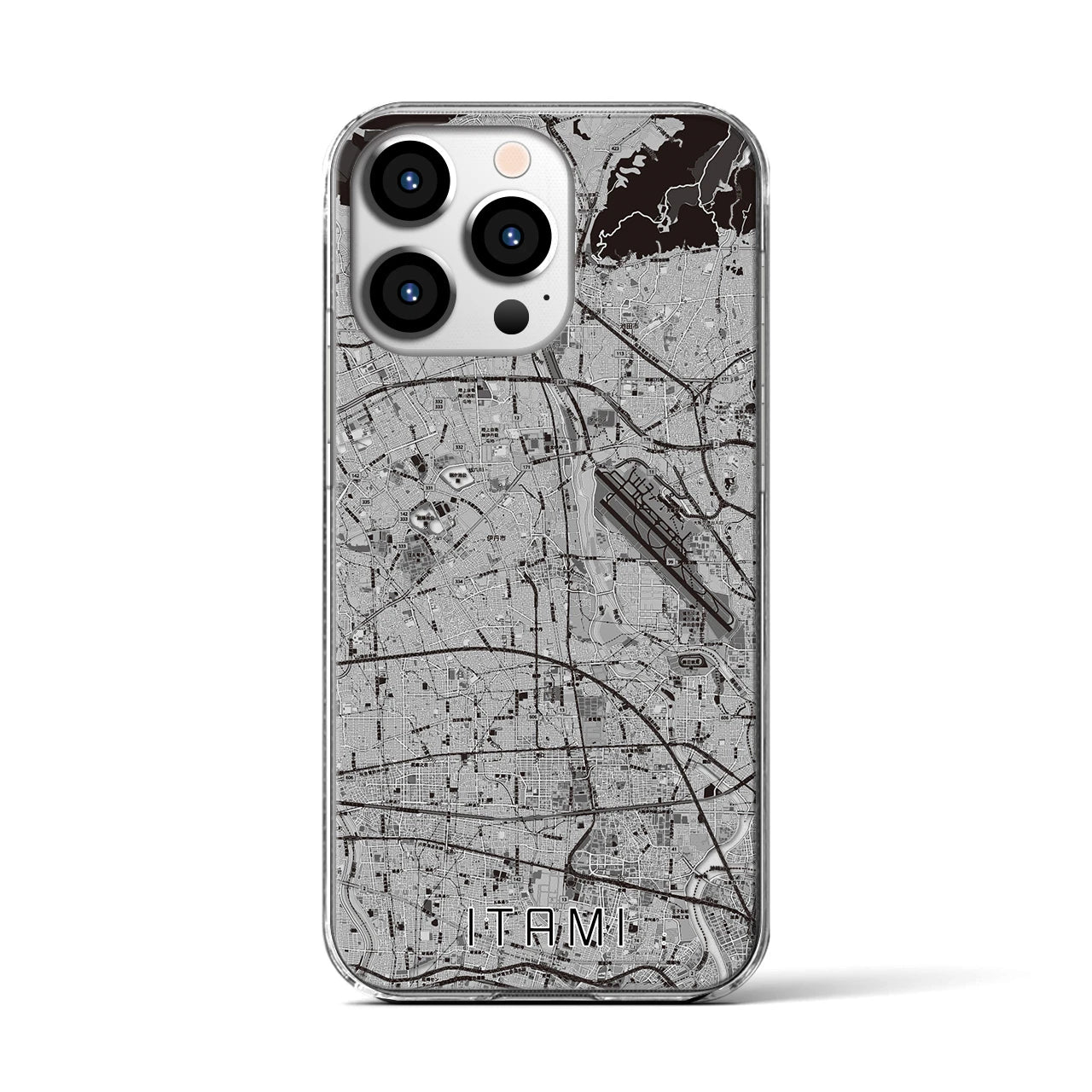 【伊丹（兵庫県）】地図柄iPhoneケース（クリアタイプ）