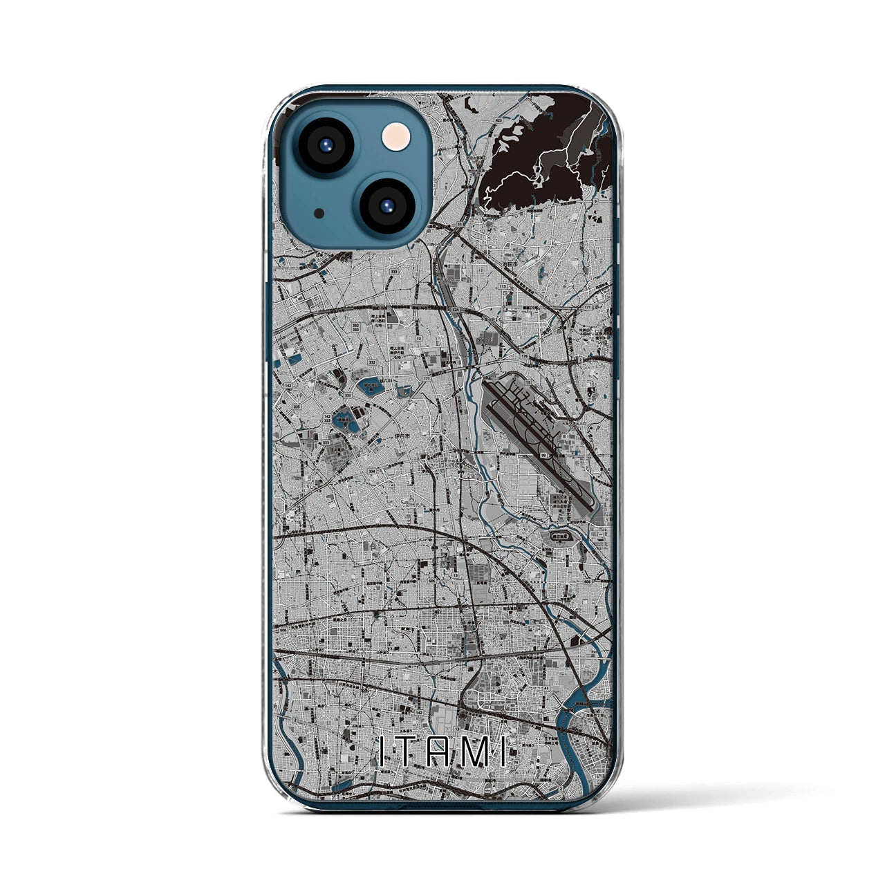 【伊丹（兵庫県）】地図柄iPhoneケース（クリアタイプ）
