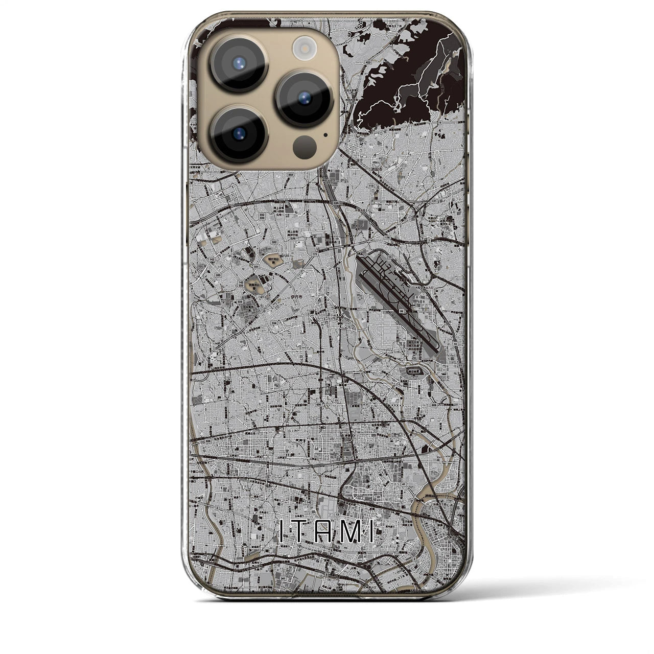 【伊丹（兵庫県）】地図柄iPhoneケース（クリアタイプ）