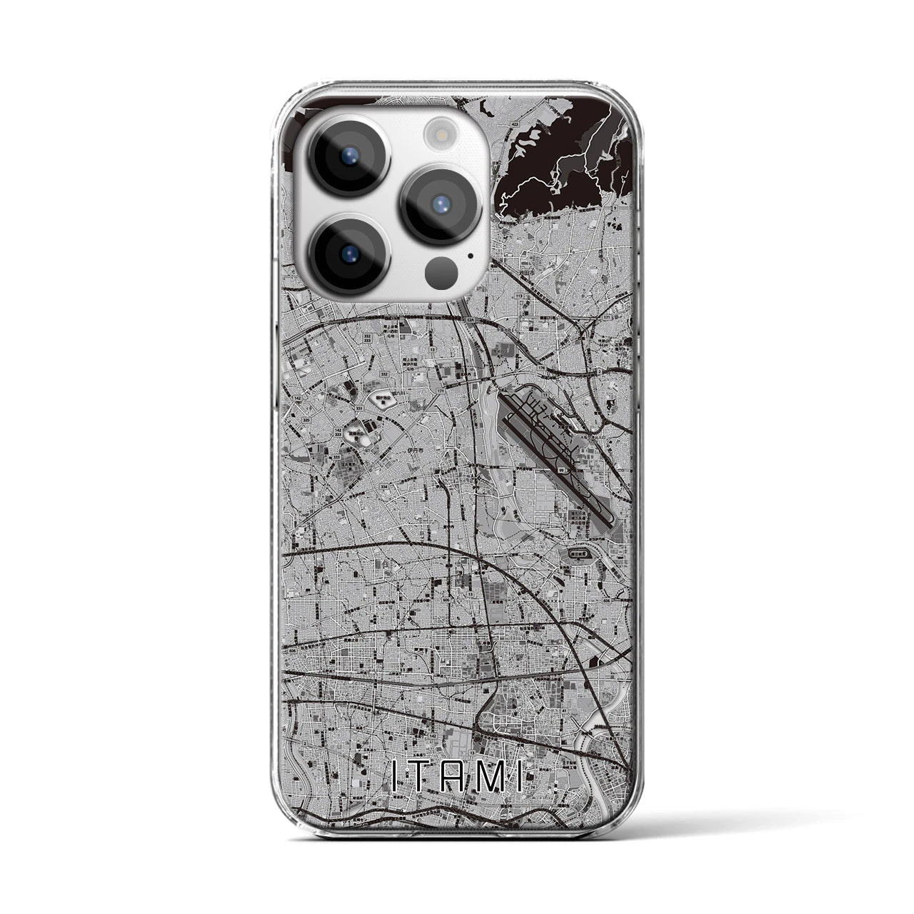 【伊丹（兵庫県）】地図柄iPhoneケース（クリアタイプ）