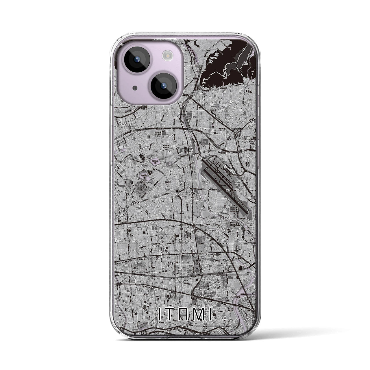 【伊丹（兵庫県）】地図柄iPhoneケース（クリアタイプ）