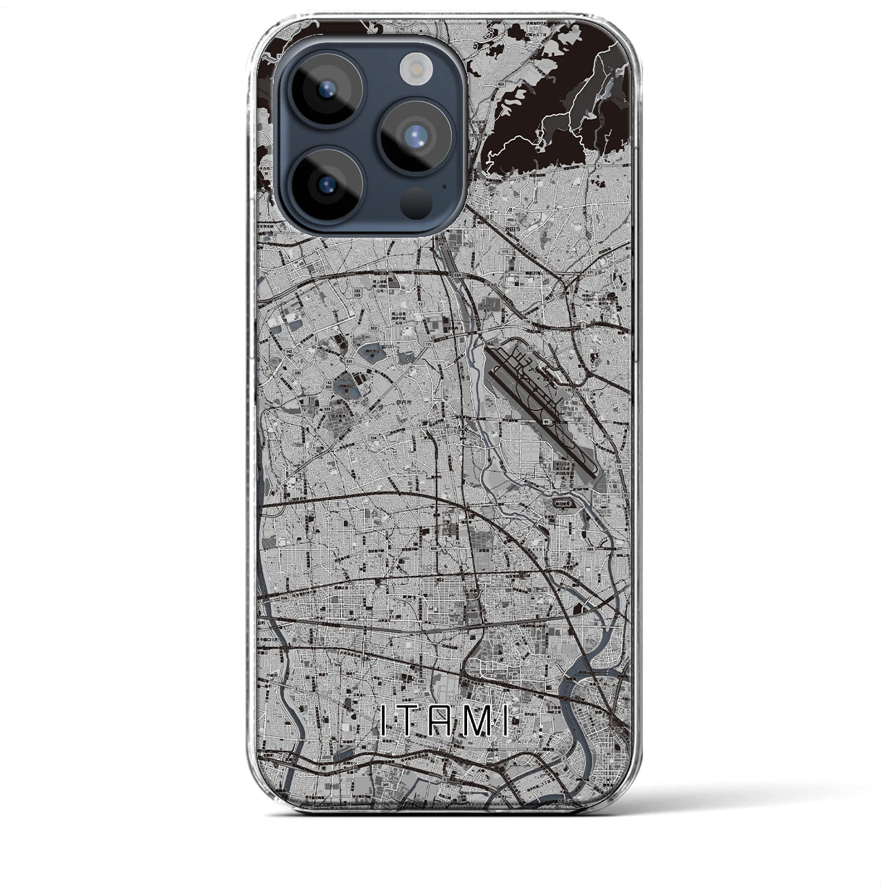 【伊丹（兵庫県）】地図柄iPhoneケース（クリアタイプ）