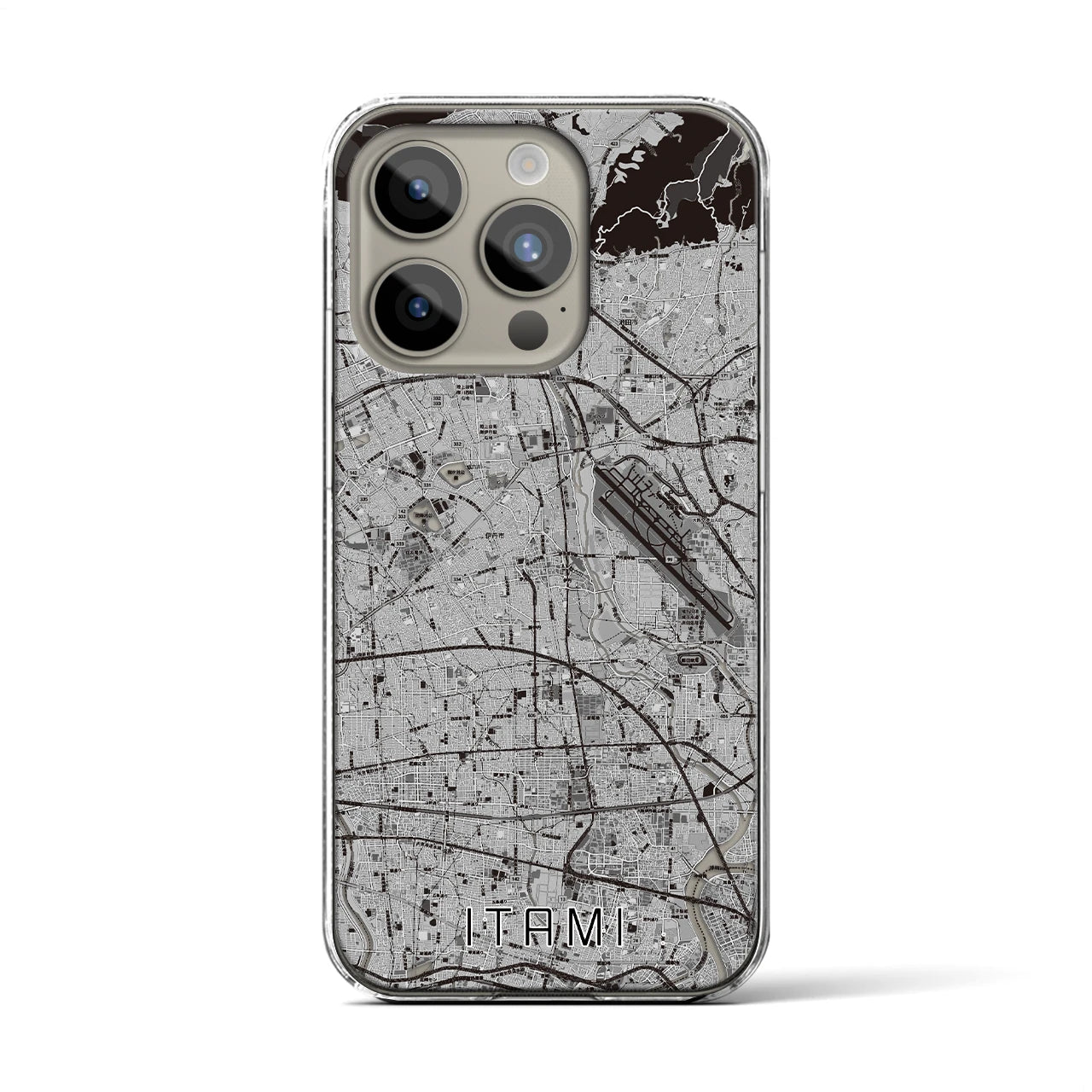 【伊丹（兵庫県）】地図柄iPhoneケース（クリアタイプ）