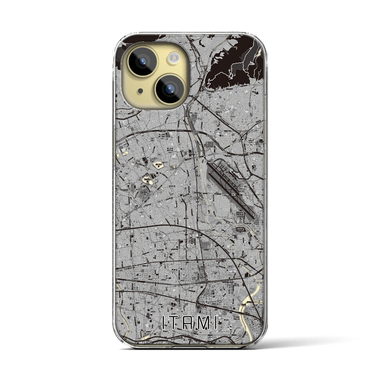 【伊丹（兵庫県）】地図柄iPhoneケース（クリアタイプ）