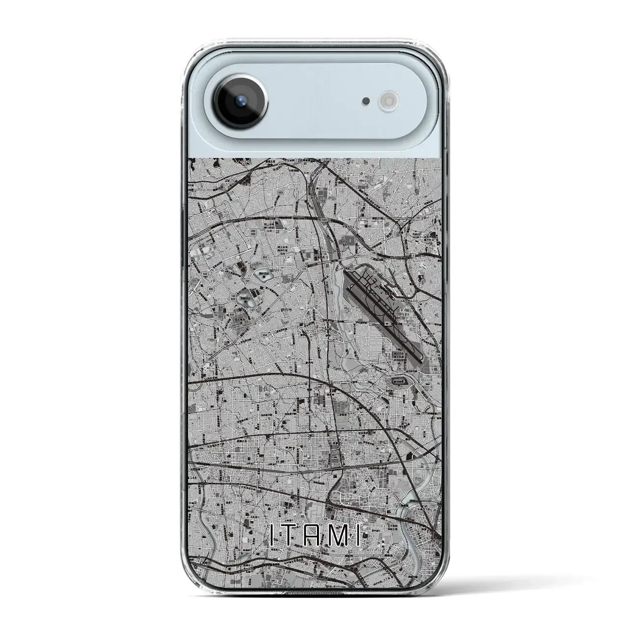 【伊丹（兵庫県）】地図柄iPhoneケース（クリアタイプ）モノトーン・iPhone 17 Pro Max 用