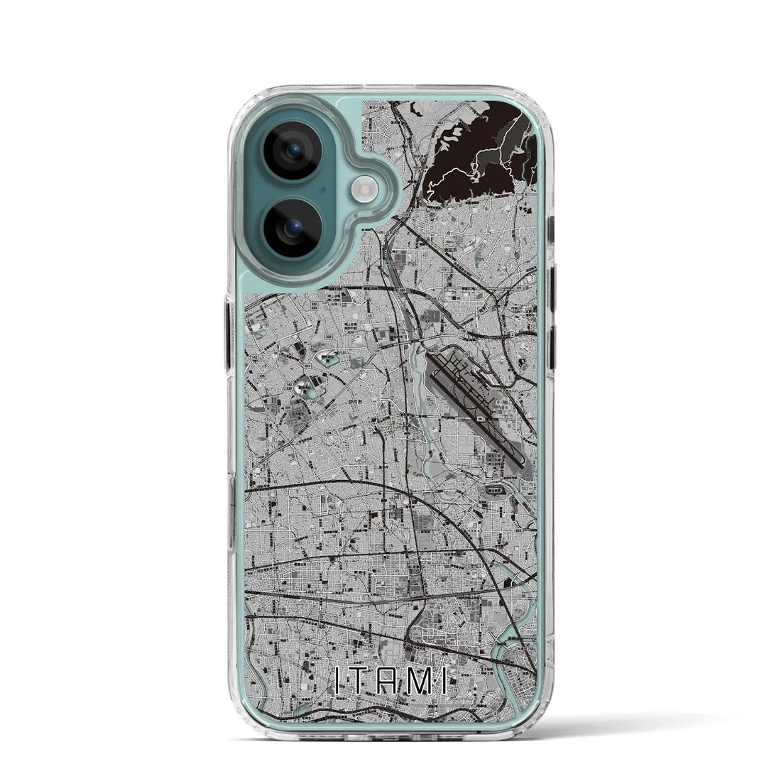 【伊丹（兵庫県）】地図柄iPhoneケース（MagSafeタイプ）モノトーン・iPhone 16 Pro 用