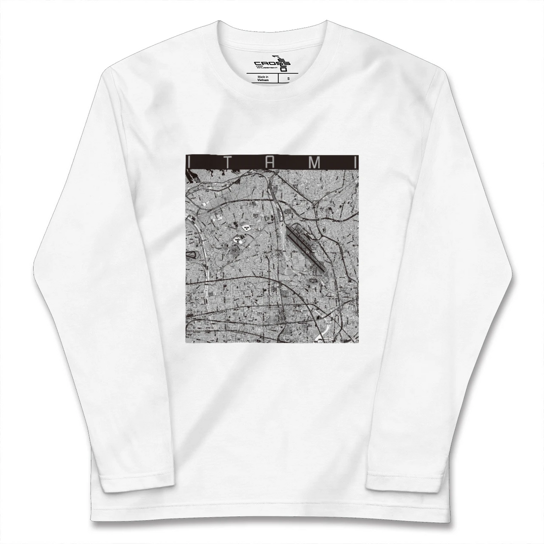 【伊丹(兵庫県)】地図柄ロングスリーブTシャツ