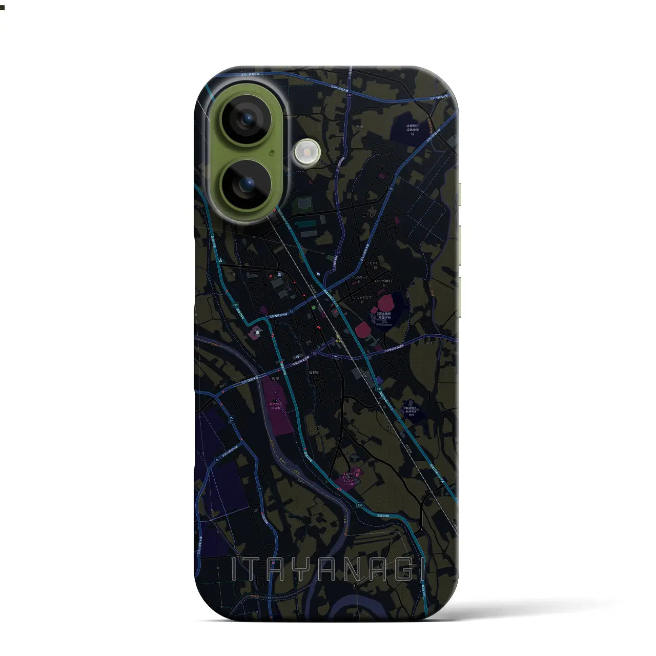 【板柳（青森県）】地図柄iPhoneケース（バックカバータイプ）