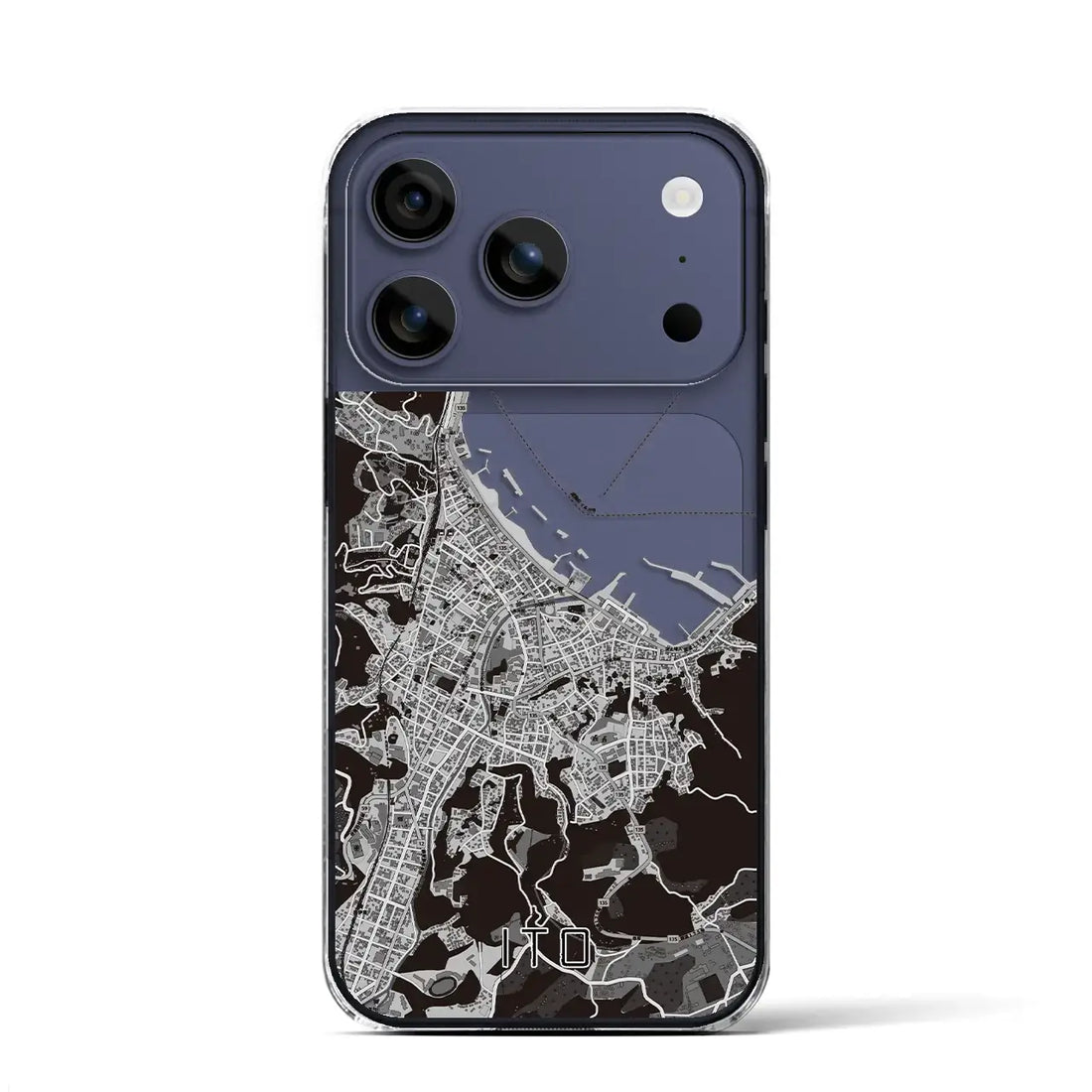 【伊東(静岡県)】地図柄iPhoneケース(クリアタイプ)モノトーン・iPhone 17 Pro Max 用