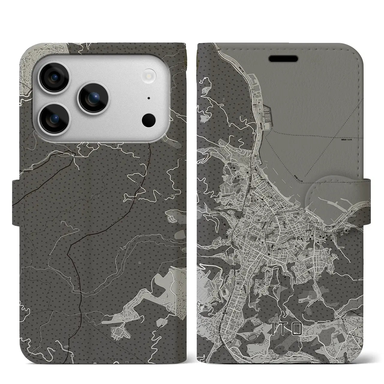 【伊東（静岡県）】地図柄iPhoneケース（手帳タイプ）