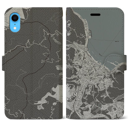 【伊東（静岡県）】地図柄iPhoneケース（手帳タイプ）モノトーン・iPhone XR 用