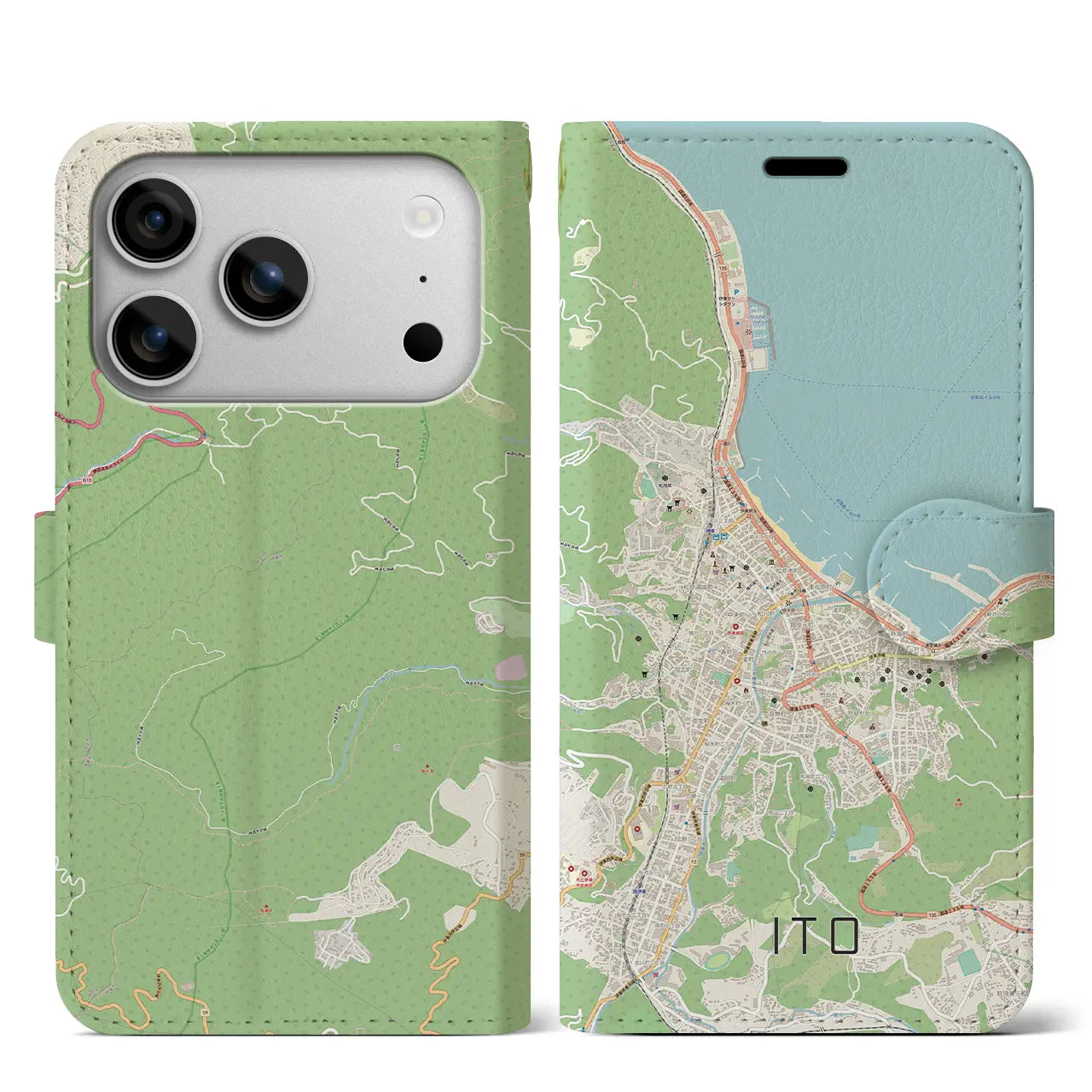 【伊東（静岡県）】地図柄iPhoneケース（手帳タイプ）