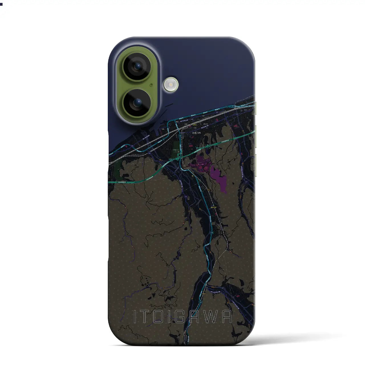 【糸魚川（新潟県）】地図柄iPhoneケース（バックカバータイプ）