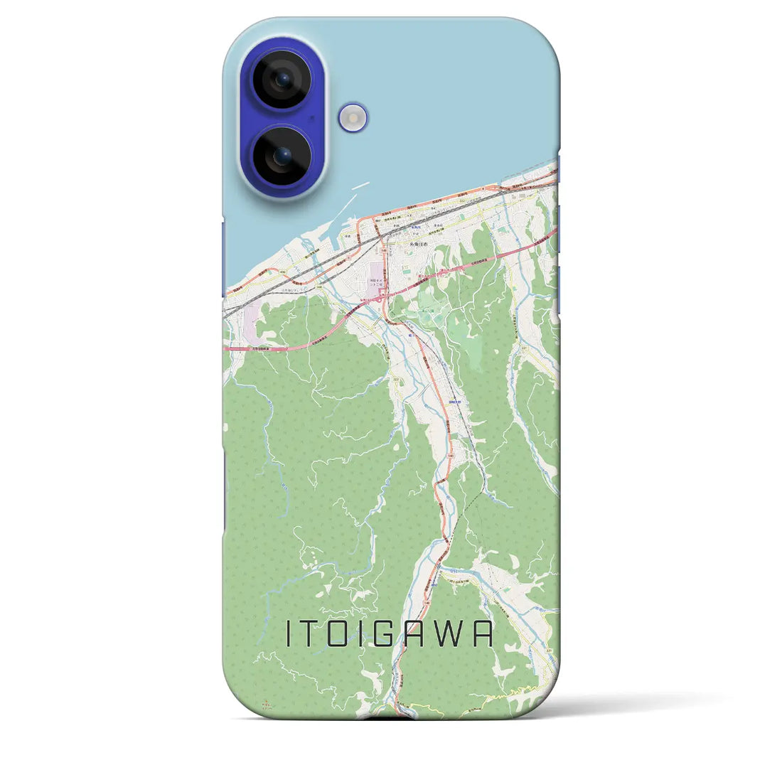 【糸魚川(新潟県)】地図柄iPhoneケース(バックカバータイプ)ナチュラル・iPhone 16 Pro Max 用