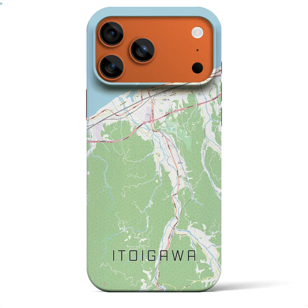 【糸魚川（新潟県）】地図柄iPhoneケース（バックカバータイプ）