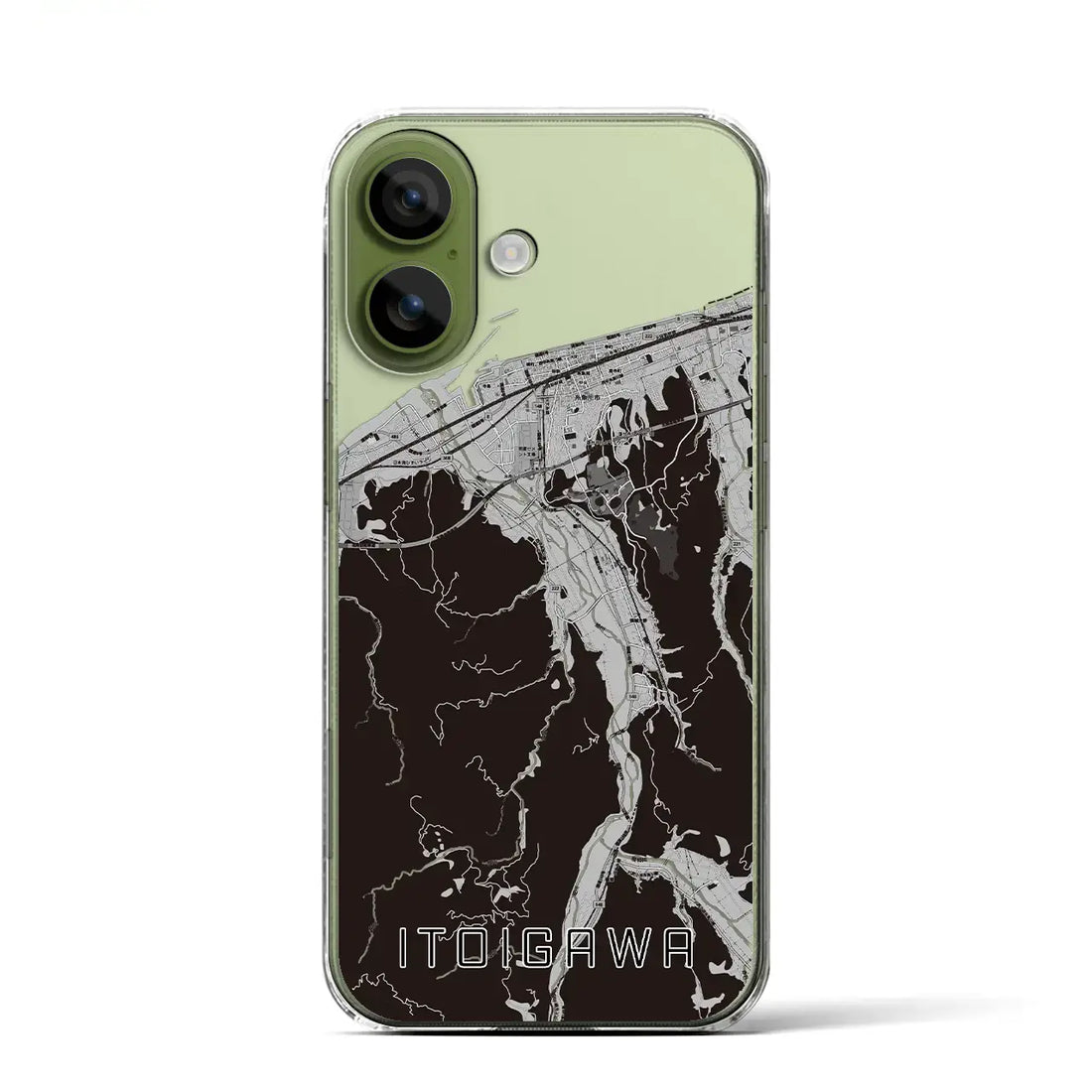 【糸魚川（新潟県）】地図柄iPhoneケース（クリアタイプ）モノトーン・iPhone 17 Pro Max 用