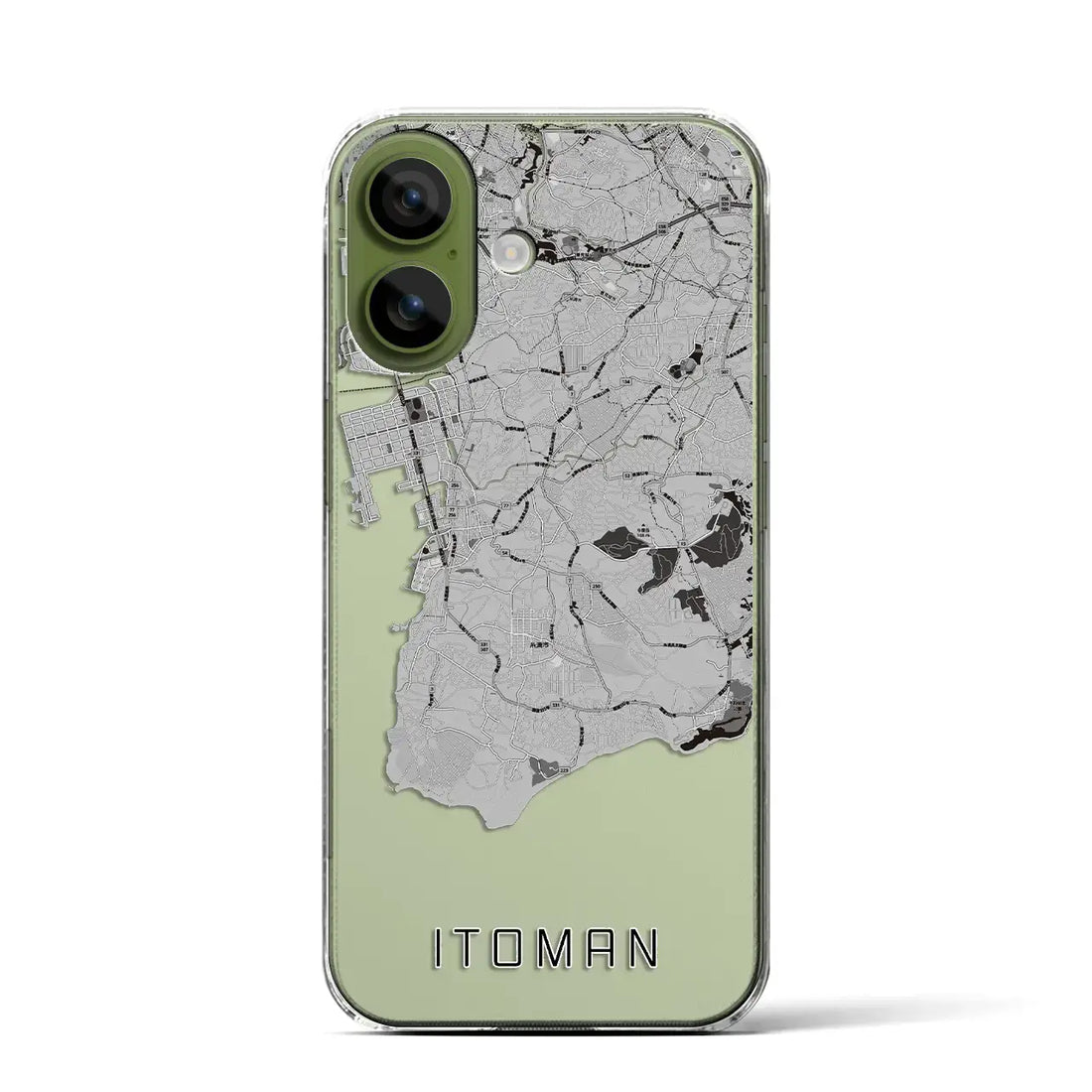 【糸満(沖縄県)】地図柄iPhoneケース(クリアタイプ)モノトーン・iPhone 17 Pro Max 用