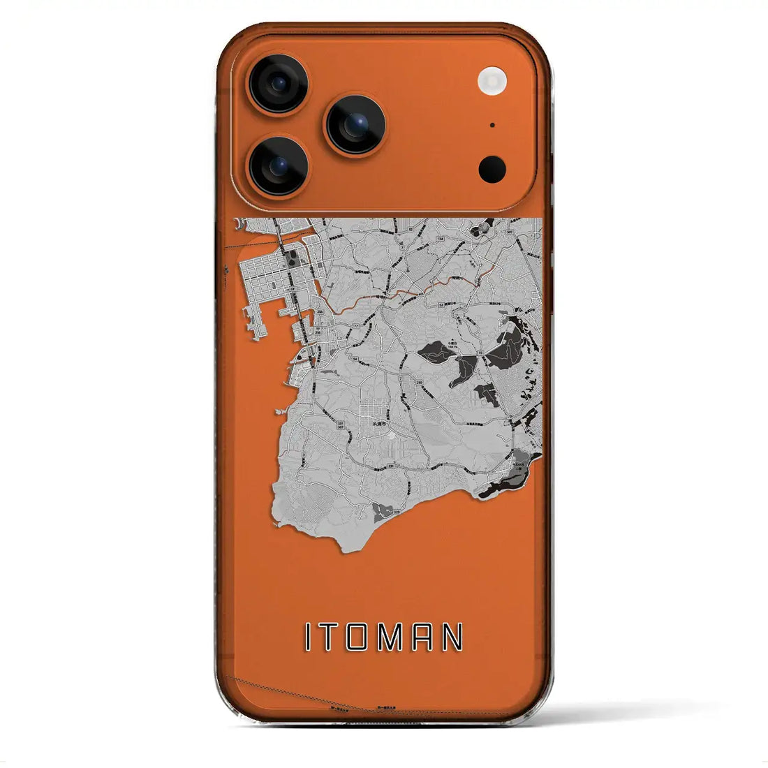 【糸満（沖縄県）】地図柄iPhoneケース（クリアタイプ）モノトーン・iPhone 17 Pro Max 用