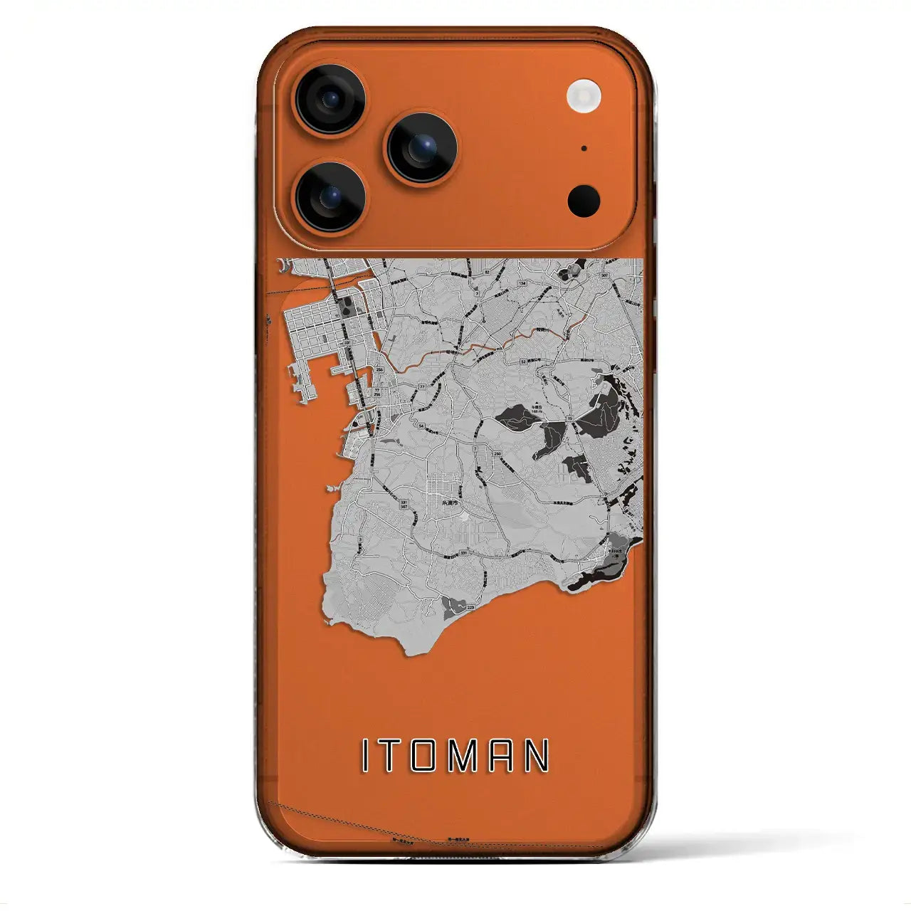 【糸満（沖縄県）】地図柄iPhoneケース（クリアタイプ）モノトーン・iPhone 17 Pro Max 用