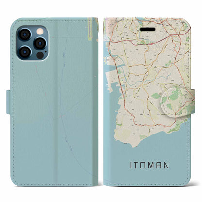 【糸満（沖縄県）】地図柄iPhoneケース（手帳タイプ）ナチュラル・iPhone 12 / 12 Pro 用