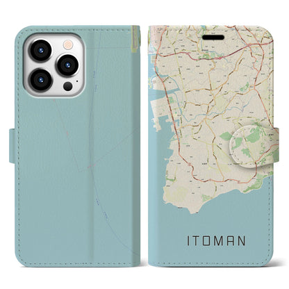 【糸満（沖縄県）】地図柄iPhoneケース（手帳タイプ）ナチュラル・iPhone 13 Pro 用