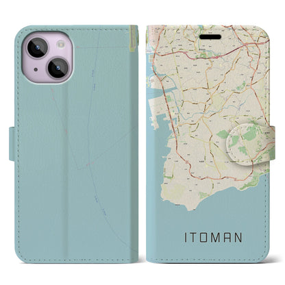 【糸満（沖縄県）】地図柄iPhoneケース（手帳タイプ）ナチュラル・iPhone 14 用