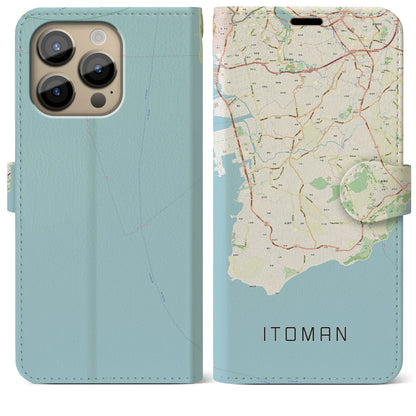 【糸満（沖縄県）】地図柄iPhoneケース（手帳タイプ）ナチュラル・iPhone 14 Pro Max 用