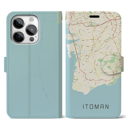 【糸満（沖縄県）】地図柄iPhoneケース（手帳タイプ）ナチュラル・iPhone 14 Pro 用