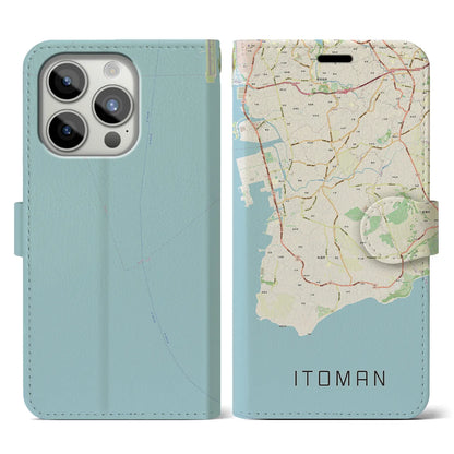 【糸満（沖縄県）】地図柄iPhoneケース（手帳タイプ）ナチュラル・iPhone 15 Pro 用