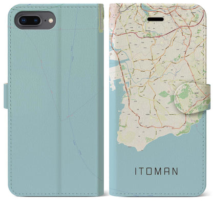 【糸満（沖縄県）】地図柄iPhoneケース（手帳タイプ）ナチュラル・iPhone 8Plus /7Plus / 6sPlus / 6Plus 用