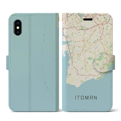 【糸満（沖縄県）】地図柄iPhoneケース（手帳タイプ）ナチュラル・iPhone XS / X 用