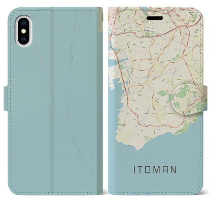 【糸満（沖縄県）】地図柄iPhoneケース（手帳タイプ）ナチュラル・iPhone XS Max 用