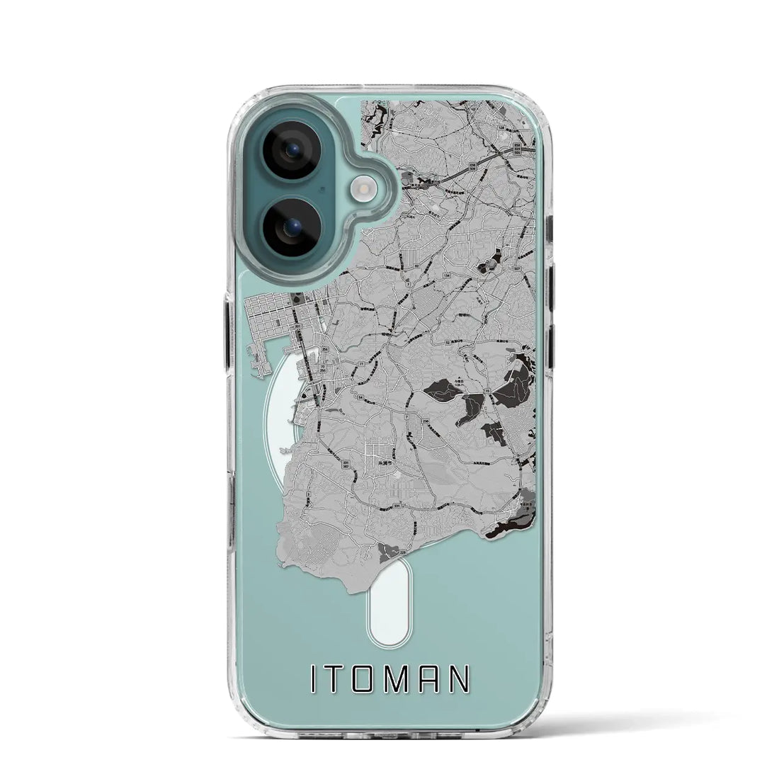 【糸満（沖縄県）】地図柄iPhoneケース（MagSafeタイプ）モノトーン・iPhone 16 Pro 用