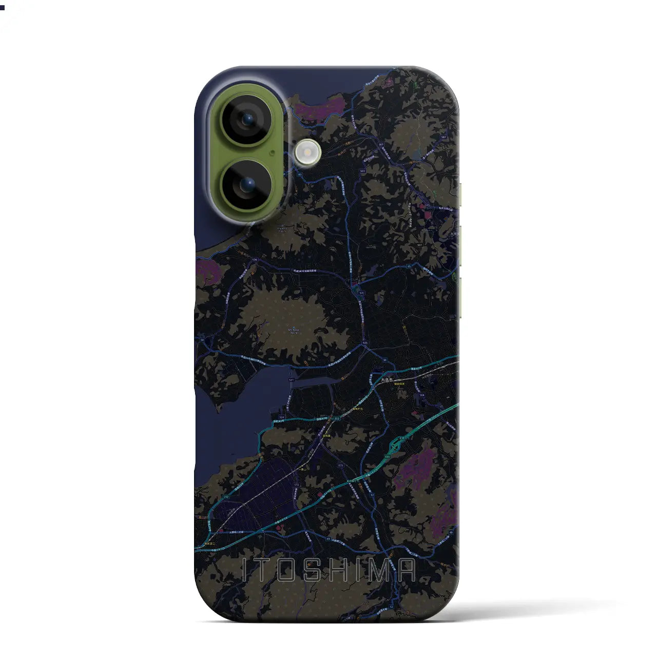 【糸島（福岡県）】地図柄iPhoneケース（バックカバータイプ）