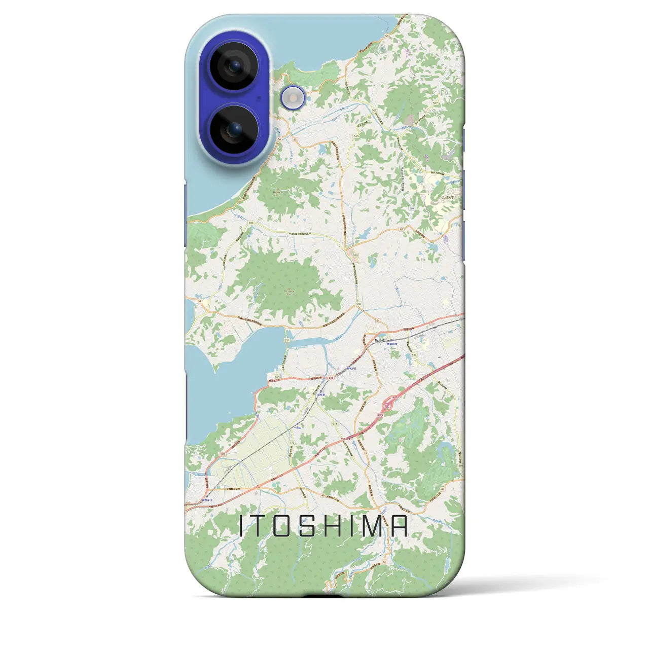 【糸島（福岡県）】地図柄iPhoneケース（バックカバータイプ）