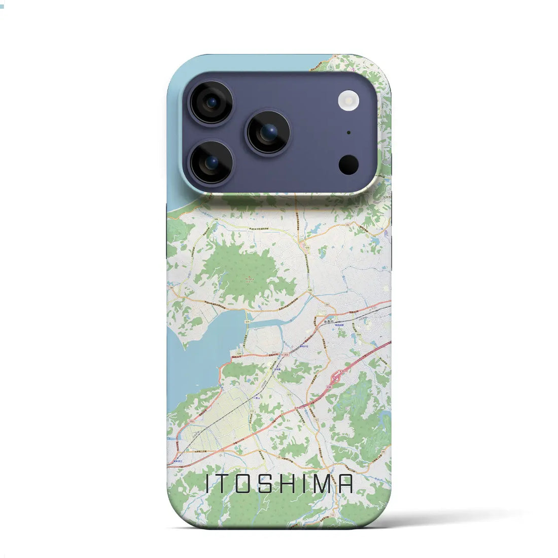 【糸島（福岡県）】地図柄iPhoneケース（バックカバータイプ）ナチュラル・iPhone 17 Pro Max 用