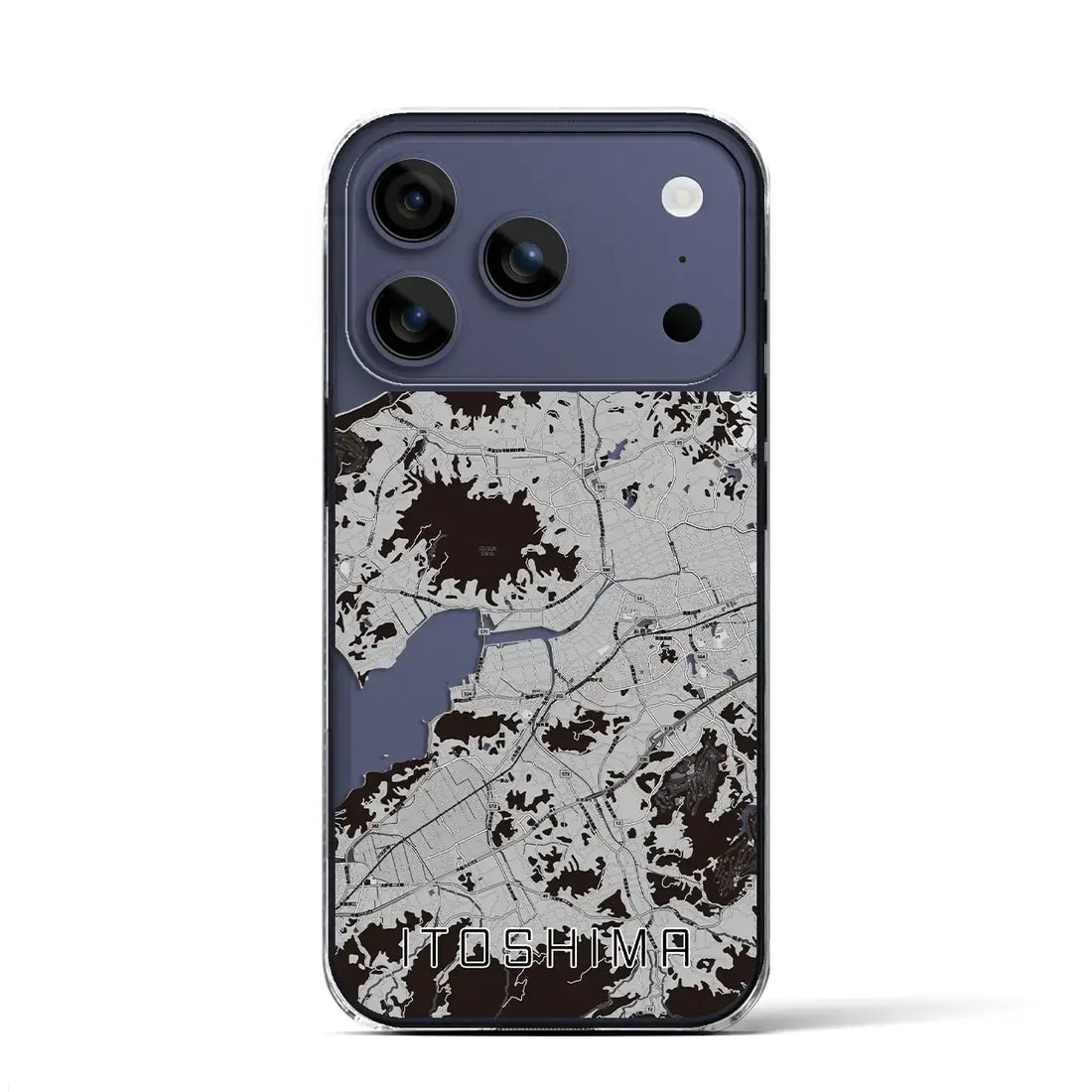 【糸島(福岡県)】地図柄iPhoneケース(クリアタイプ)モノトーン・iPhone 17 Pro Max 用