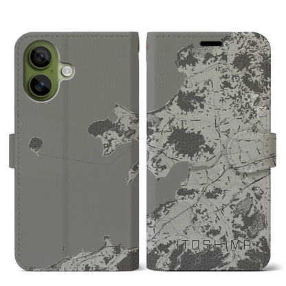 【糸島（福岡県）】地図柄iPhoneケース（手帳タイプ）