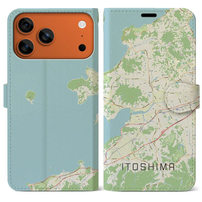 【糸島（福岡県）】地図柄iPhoneケース（手帳タイプ）