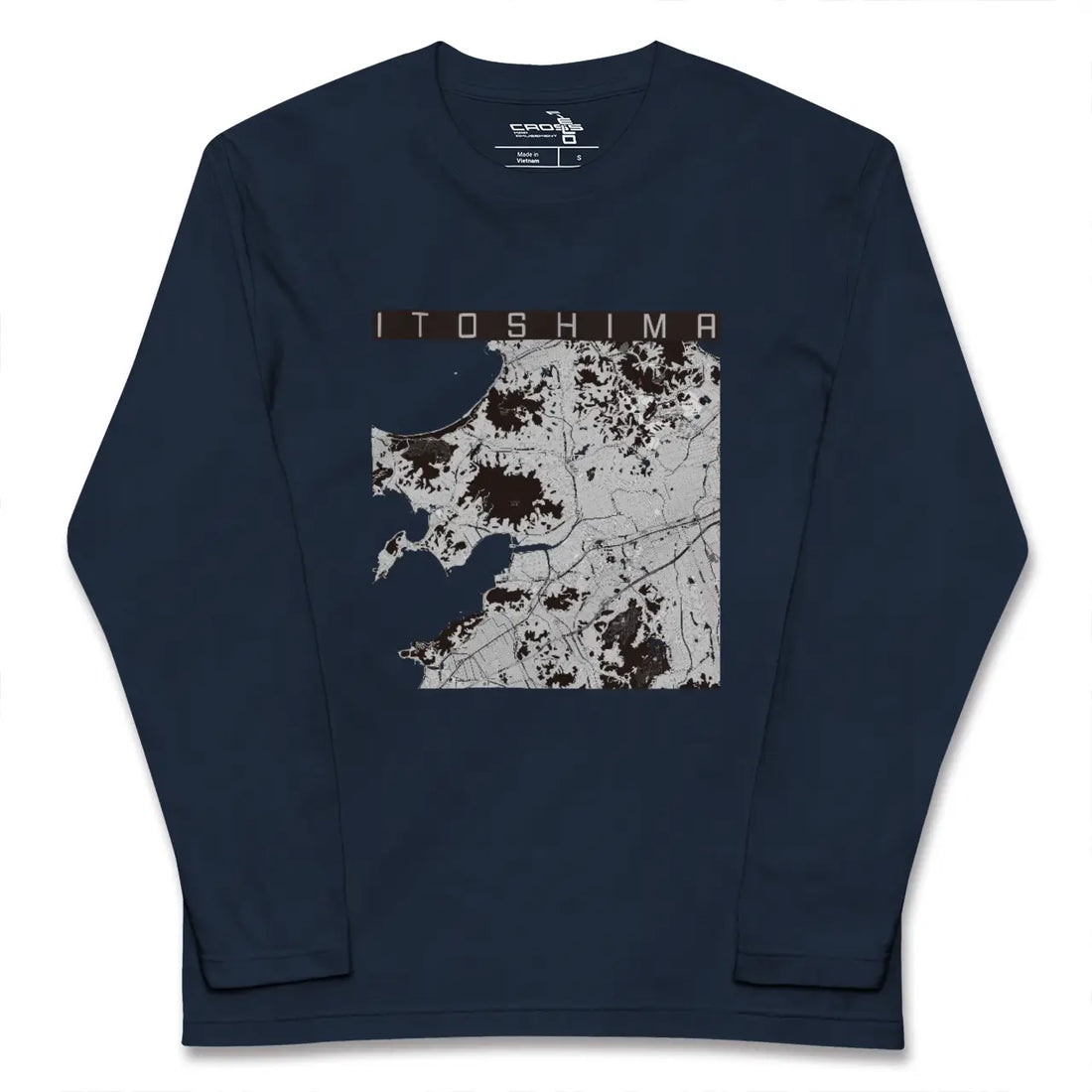 【糸島（福岡県）】地図柄ロングスリーブTシャツ