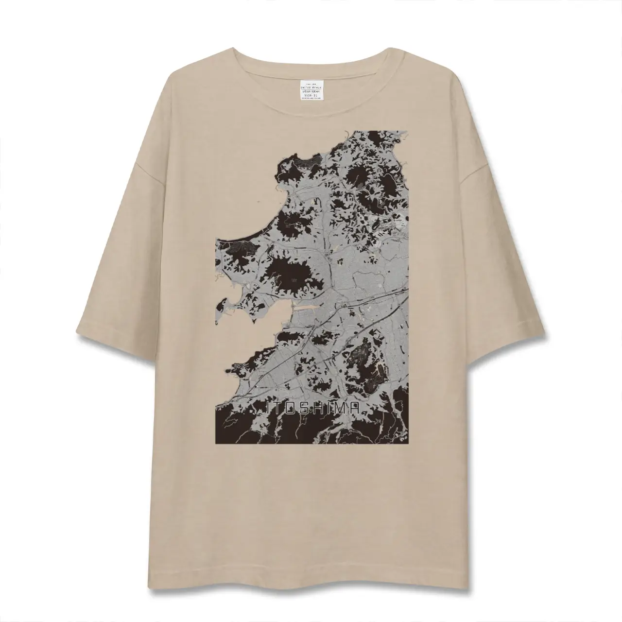 【糸島（福岡県）】地図柄ビッグシルエットTシャツ