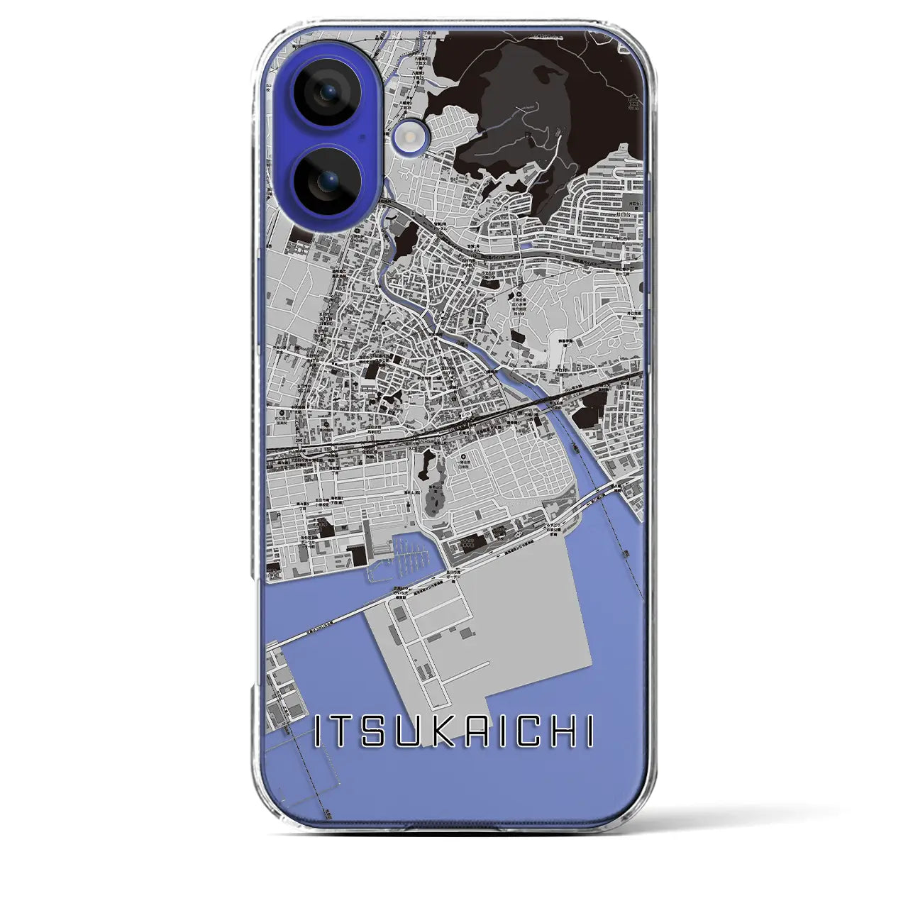 【五日市（広島県）】地図柄iPhoneケース（クリアタイプ）モノトーン・iPhone 16 Pro Max 用