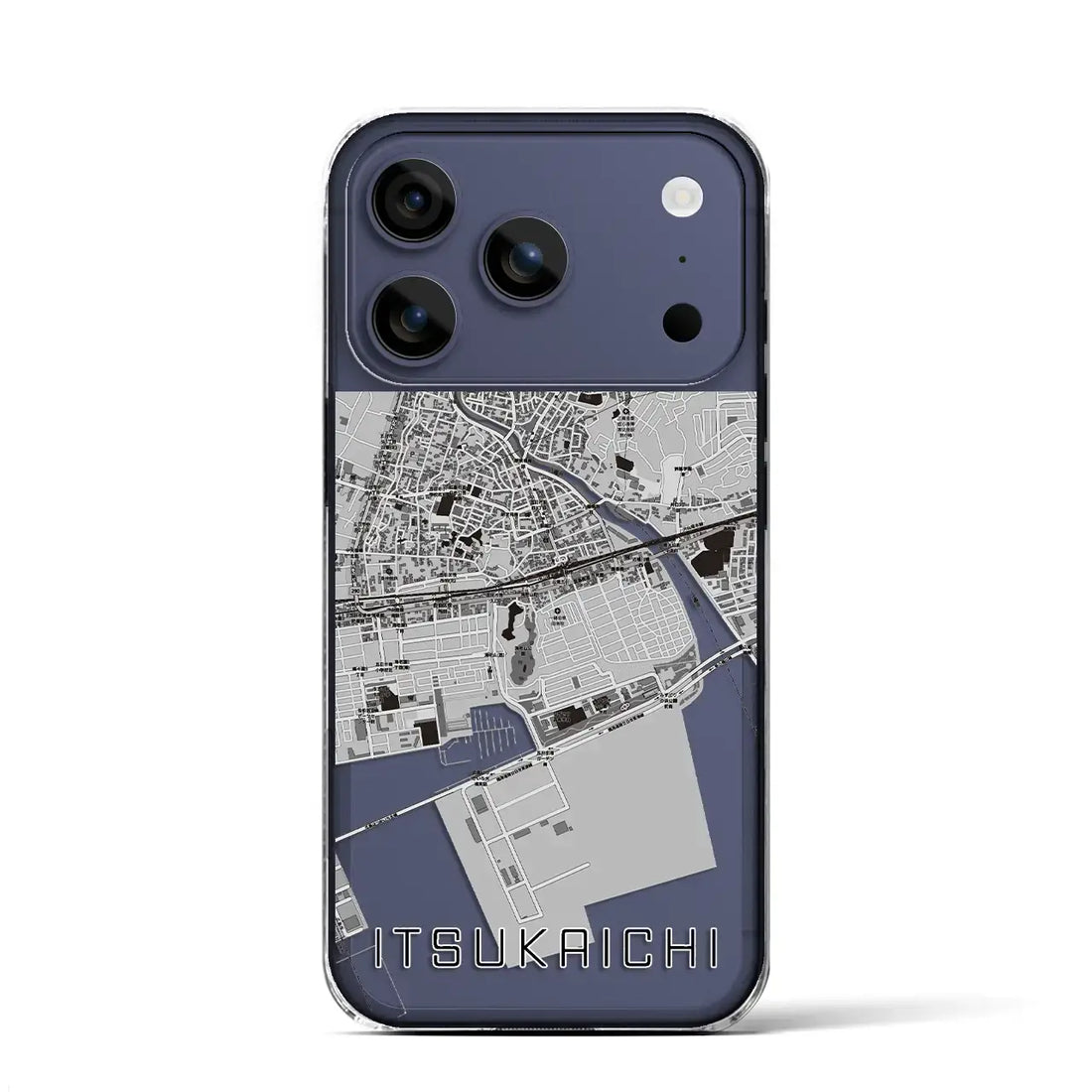 【五日市（広島県）】地図柄iPhoneケース（クリアタイプ）モノトーン・iPhone 17 Pro Max 用