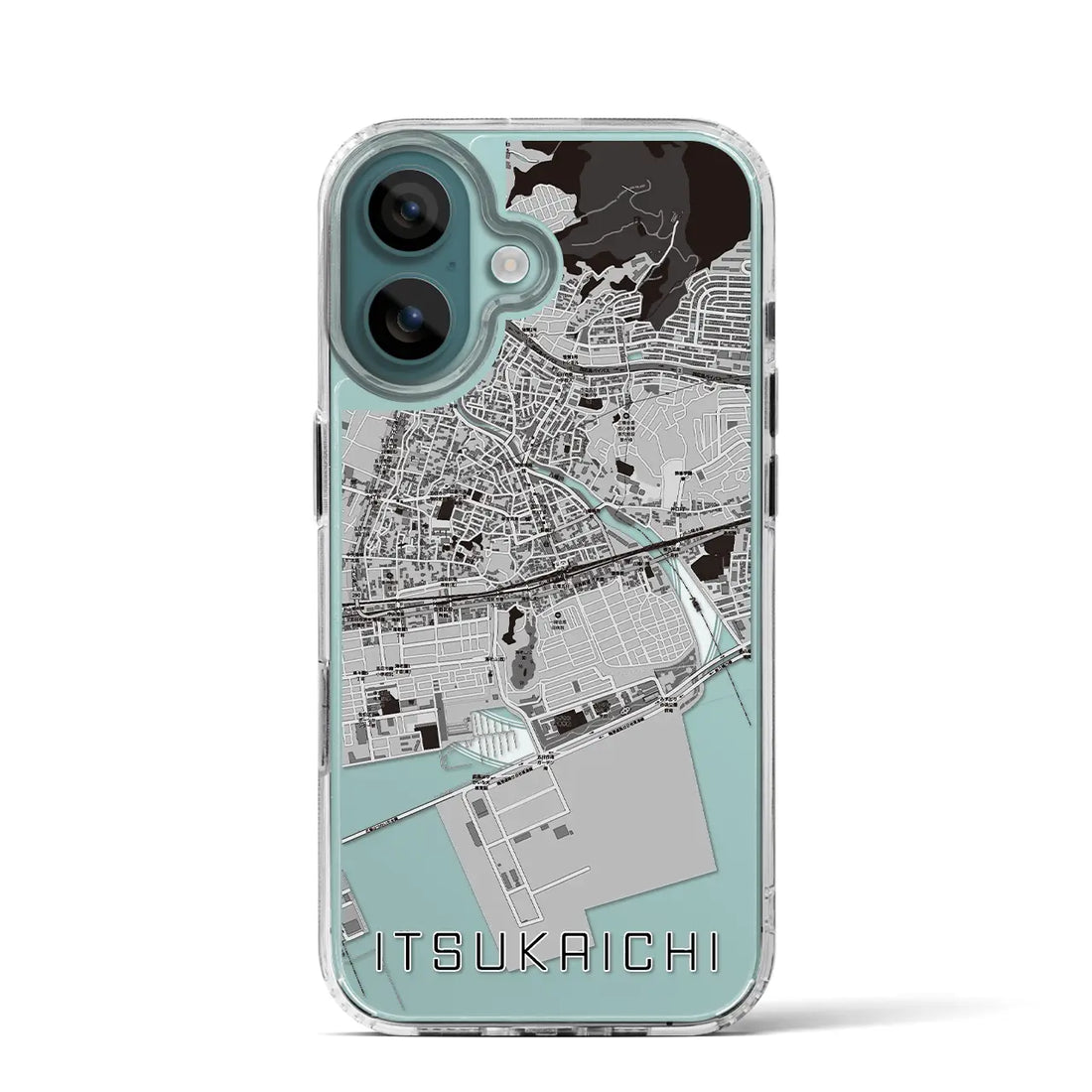 【五日市(広島県)】地図柄iPhoneケース(MagSafeタイプ)モノトーン・iPhone 16 Pro 用