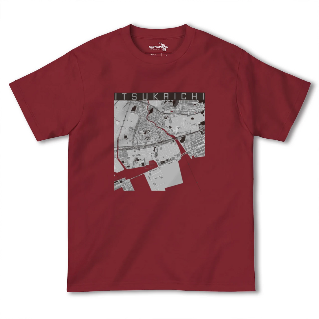 【五日市（広島県）（広島県）】地図柄ヘビーウェイトTシャツ