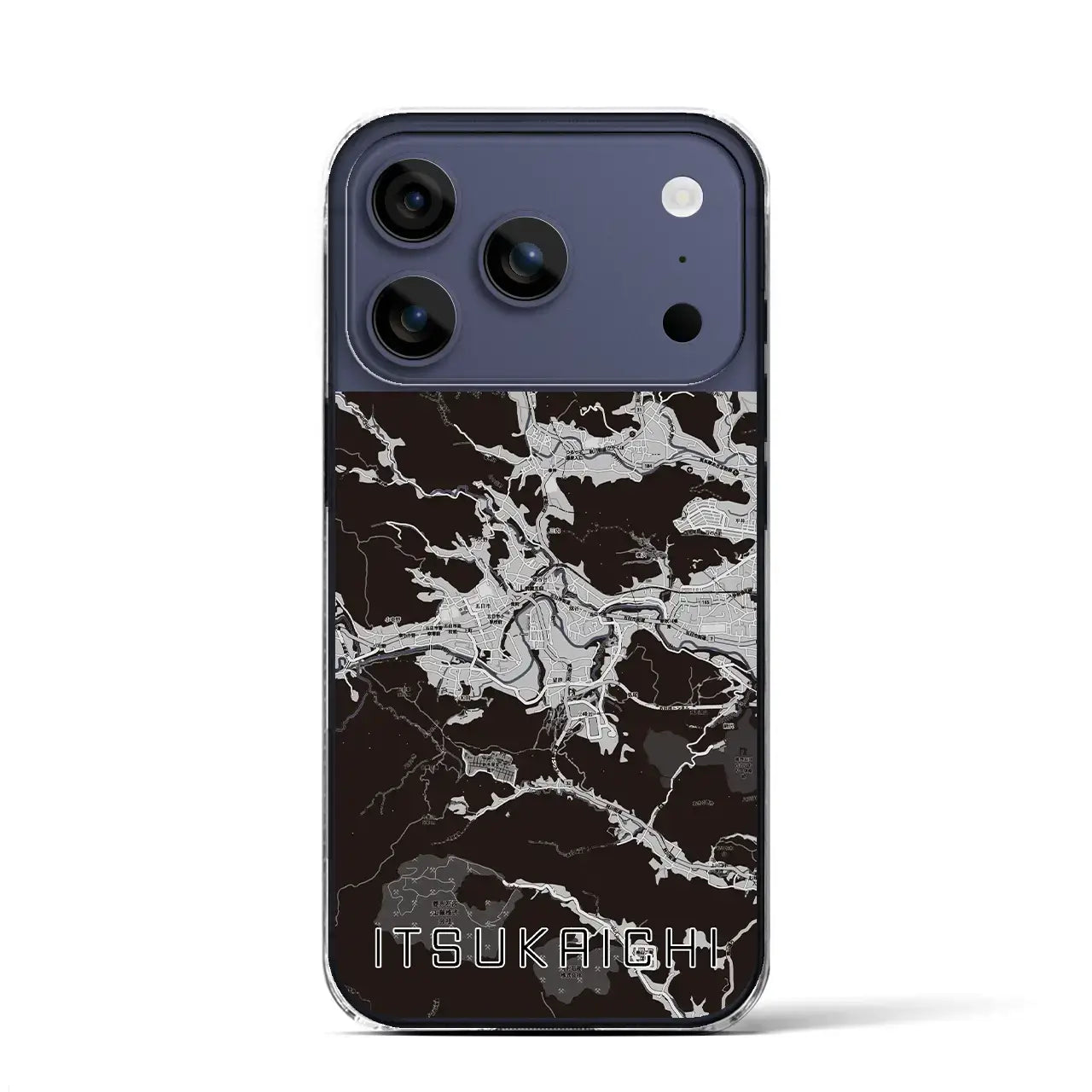 【五日市（東京都）】地図柄iPhoneケース（クリアタイプ）モノトーン・iPhone 17 Pro Max 用