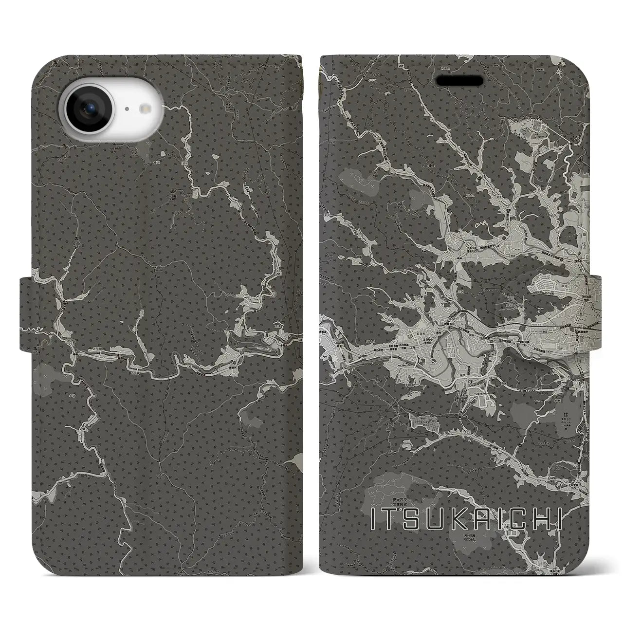 【五日市（東京都）】地図柄iPhoneケース（手帳タイプ）