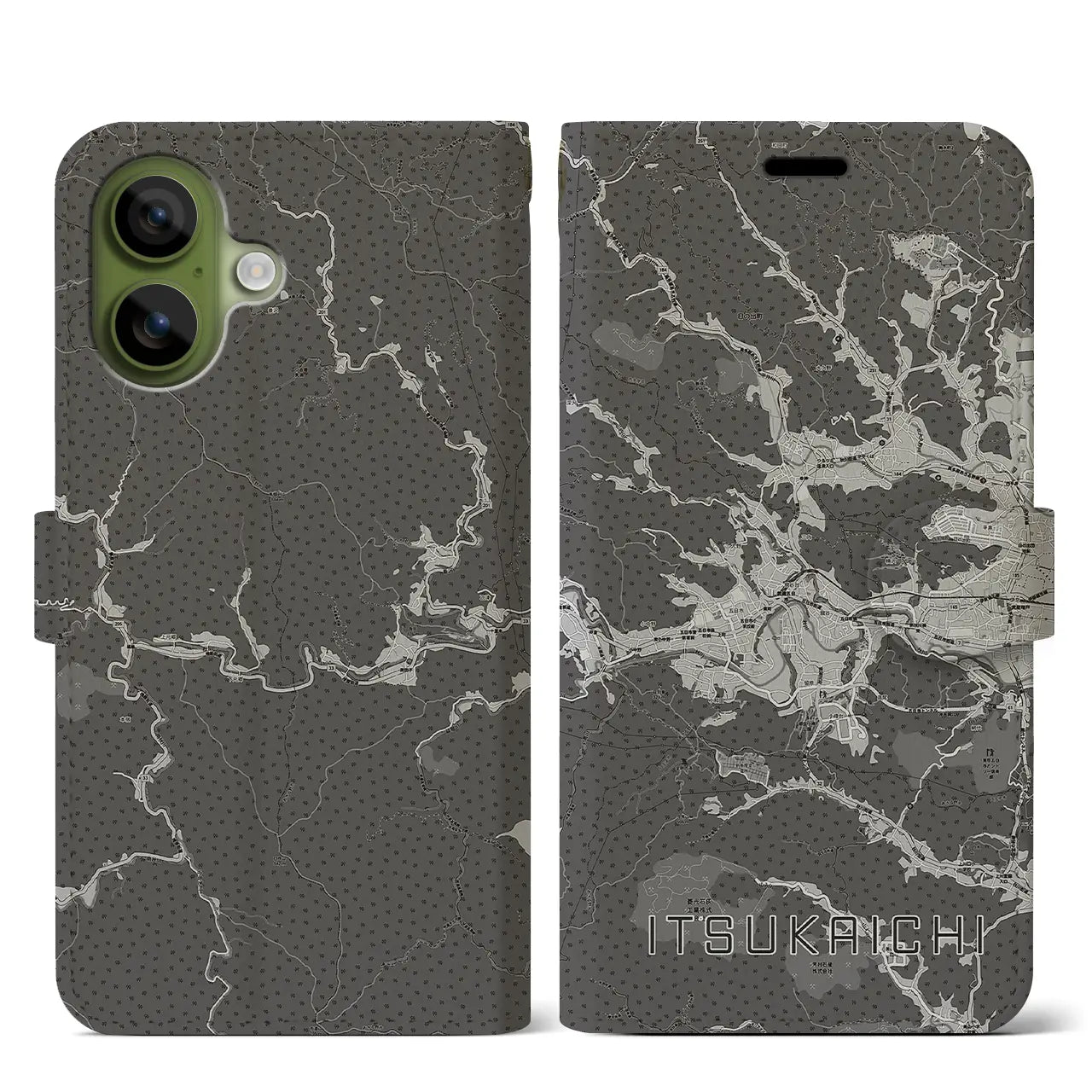 【五日市（東京都）】地図柄iPhoneケース（手帳タイプ）