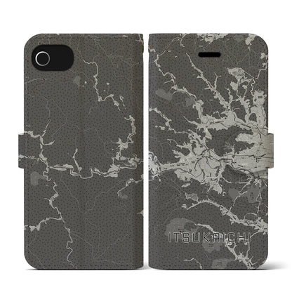 【五日市（東京都）】地図柄iPhoneケース（手帳タイプ）モノトーン・iPhone SE（第3 / 第2世代） / 8 / 7 / 6s / 6 用