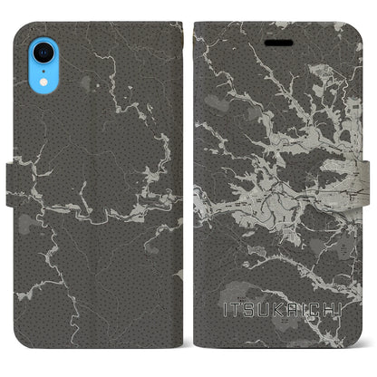 【五日市（東京都）】地図柄iPhoneケース（手帳タイプ）モノトーン・iPhone XR 用